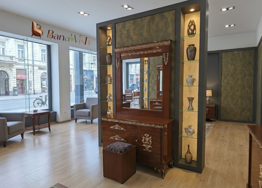 Royal Antique Bedroom Set (King Size Bed, Side Tables & Dressing Table) - Image 2